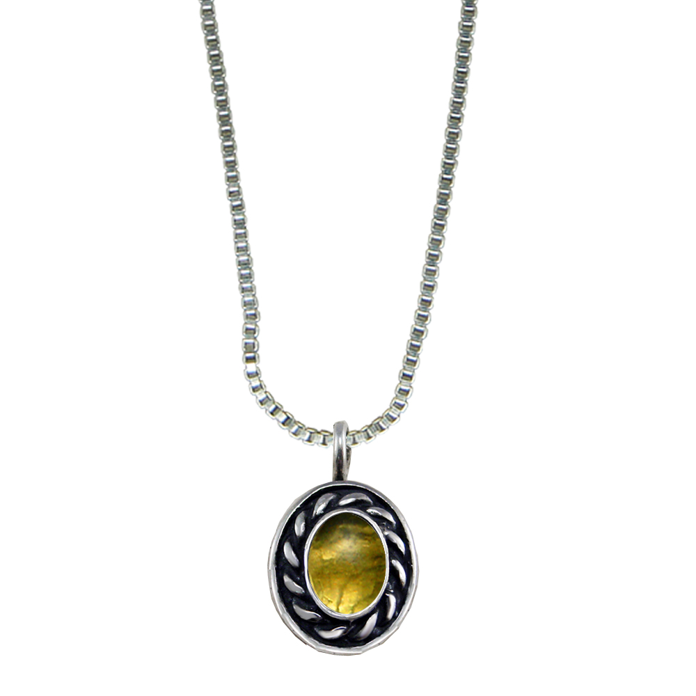 Sterling Silver Little Citrine Pendant Necklace